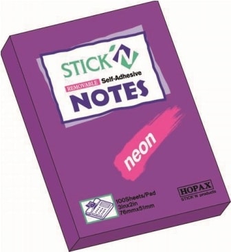Stick Notes Stick N 76X 50Mm 100Sh Neon Purple 21208