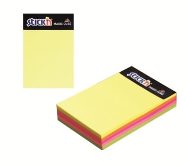 Stick Notes Stick N 101X 76Mm 280Sh Neon Magic Cube Desk 21255