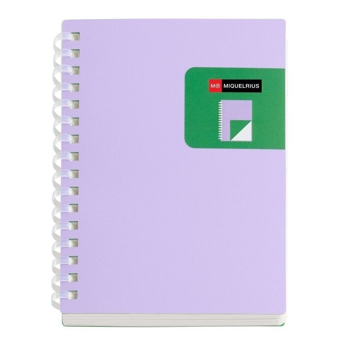 Notebook miquelrius Bright A6 Plain Pp Spiral Mauve 7785