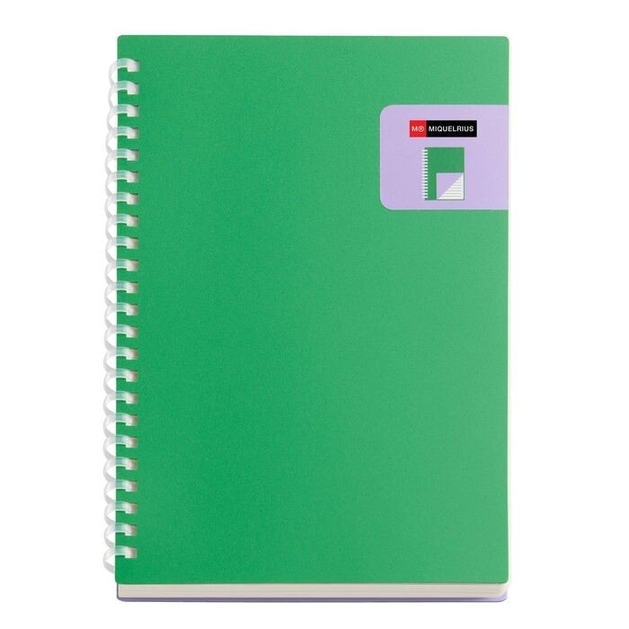 Notebook miquelrius Bright A5 Ruled Pp Spiral Green 7790