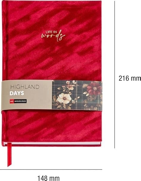 Notebook miquelrius Highland Days A5 Plain Red Velvet 8293