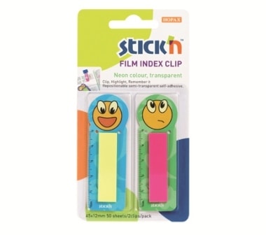 Index Film Notes Stick N Clips 2 Colors Face Design 21374