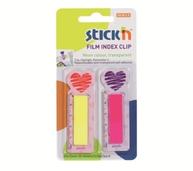 Index Film Notes Stick N Clips 2Colors Heart Design 21375