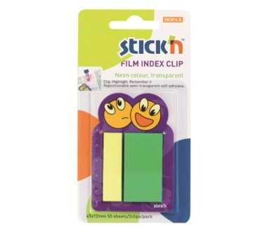 Index Film Notes Stick N Clips 2 Col.2 Sizes Face 21378