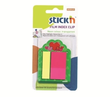 Index Film Notes Stick N Clips 2 Col.2 Sizes Hearts 21379