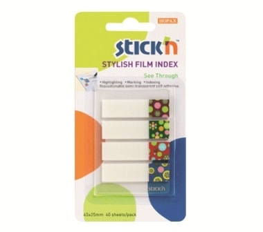 Clearnote Stick N Imprinted 45X12Mm Ass.4 Design 21383