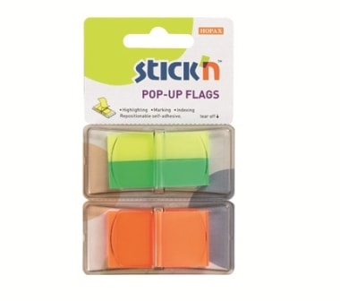 Pop-Up Flags Stick N Assorted 3 Colors 26006