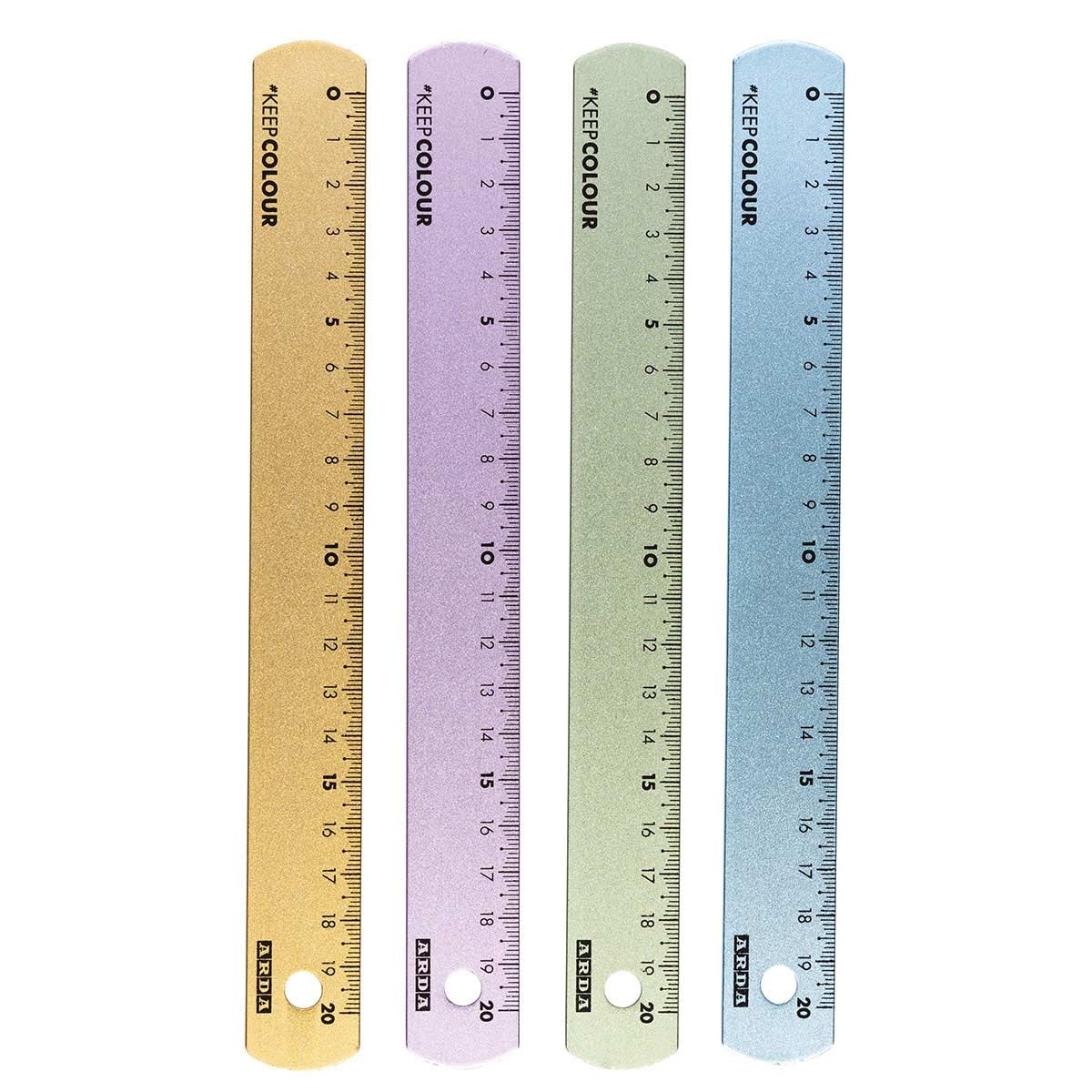 Ruler Arda Aluminium Frost 20Cm Assorted Made In Italy 17820