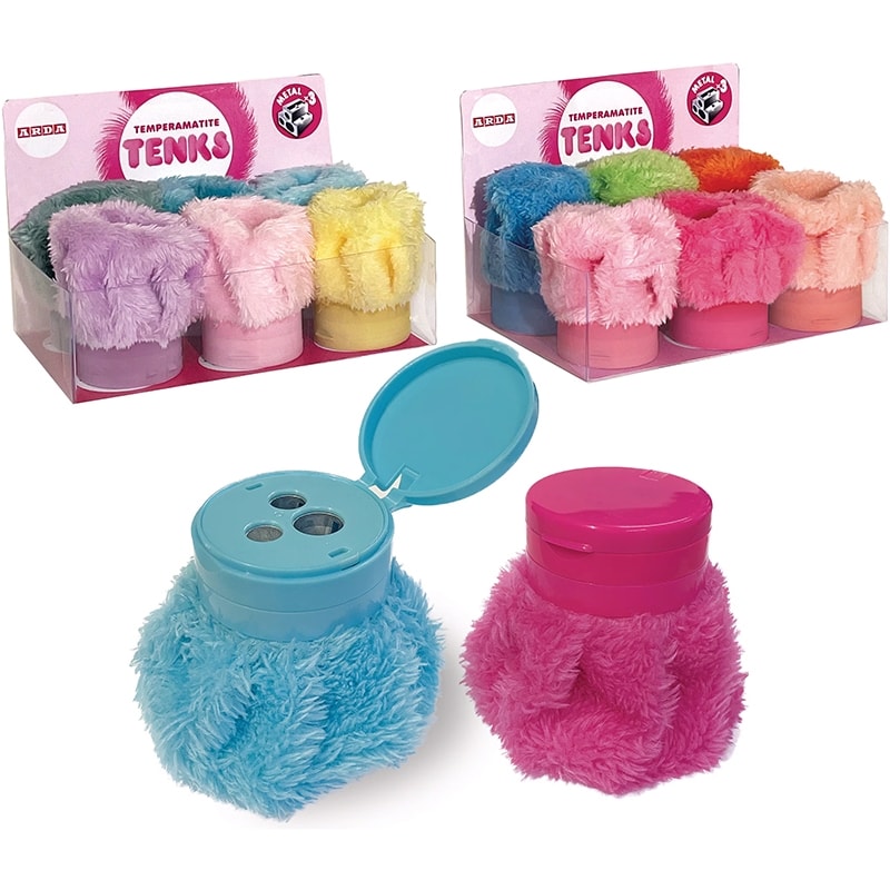 Sharpener Arda W/Container Tenks Peluche Trio Tek06Sc