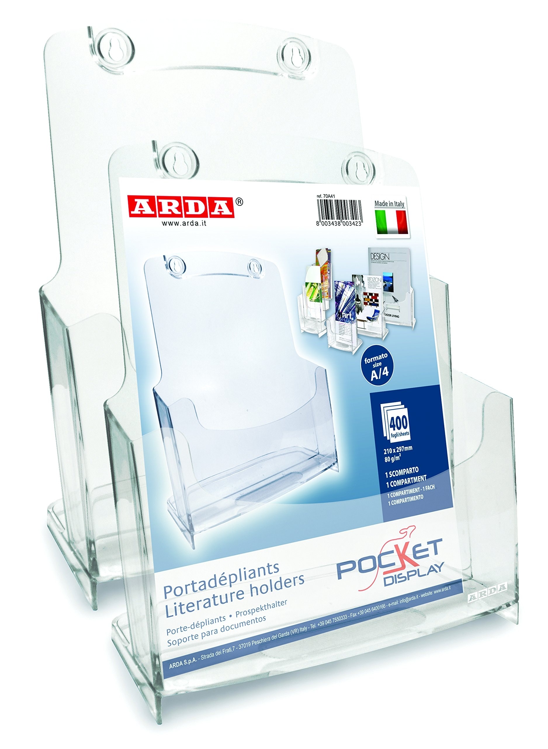 Sign Holder Arda Desktop 1 Compartment A4 Made In Italy 70A41