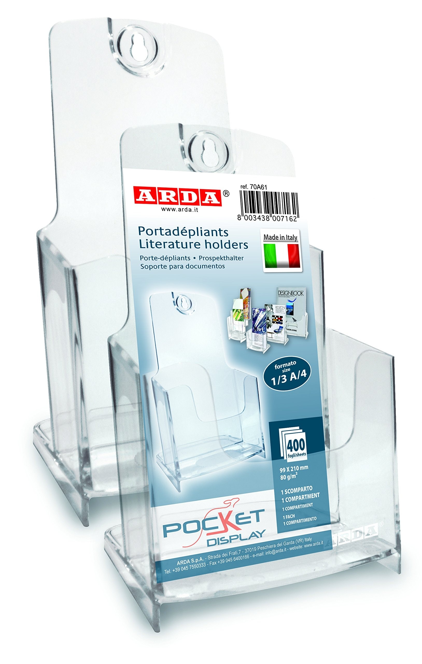 Sign Holder Arda Desktop 1 Compartment A6 Made In Italy 70A61
