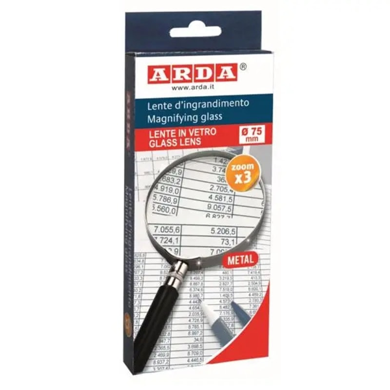 Magnifier Arda Optical Glass Lens 75 Mm Paper Box 631