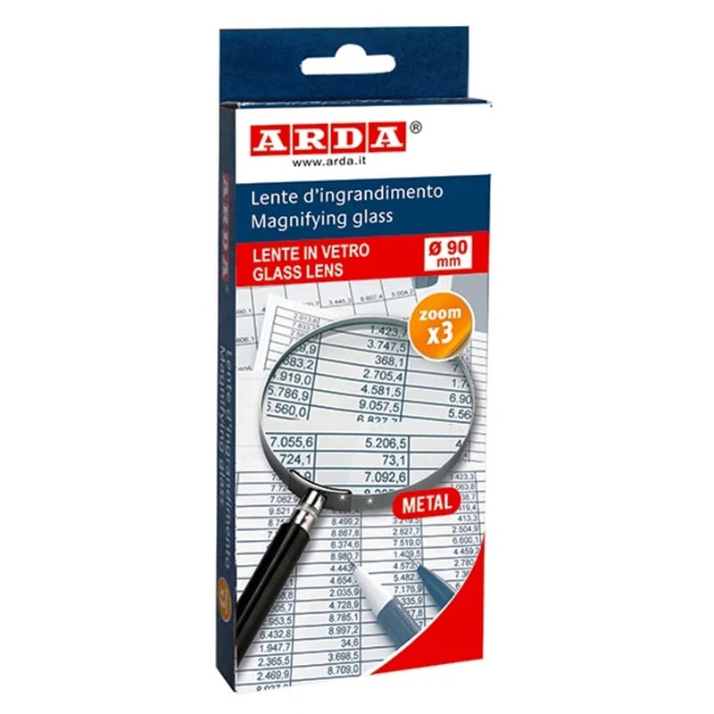 Magnifier Arda Optical Glass Lens 90 Mm Paper Box 634