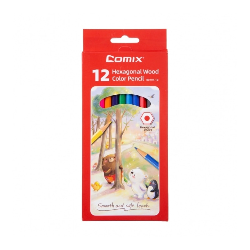 Colored Pencil Comix Hexagonal 12/Pack Ec101-12