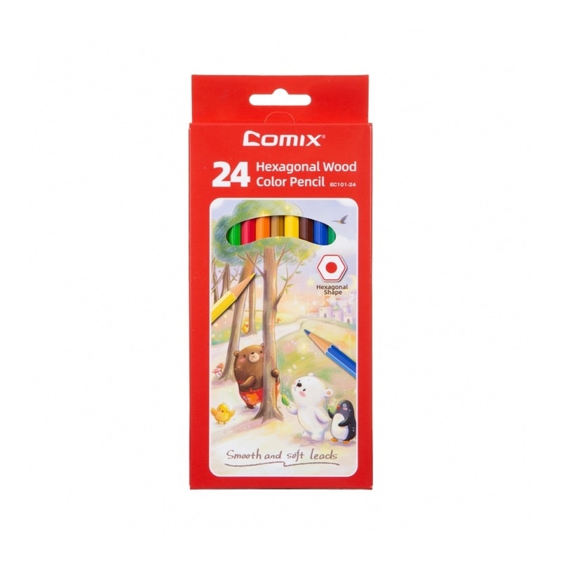 Colored Pencil Comix Hexagonal 24/Pack Ec101-24