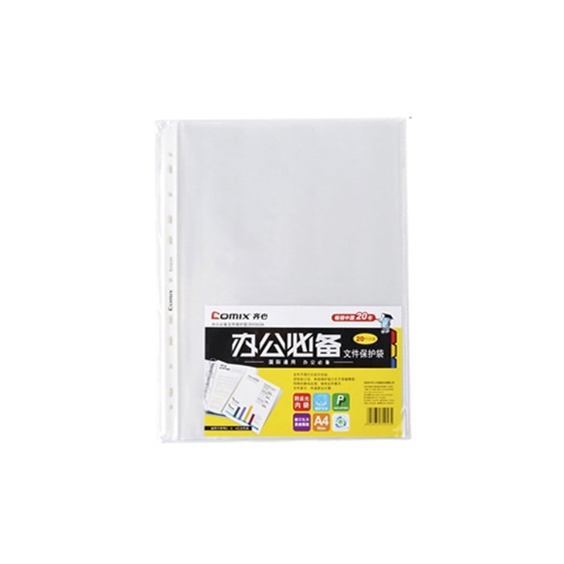 Folder Punched Comix Pp A4 40Micron 100/Bag Clear Eh303A-1