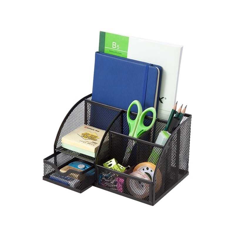 Desk Organizer Comix 220X140X130 Metal Mesh Black B2000
