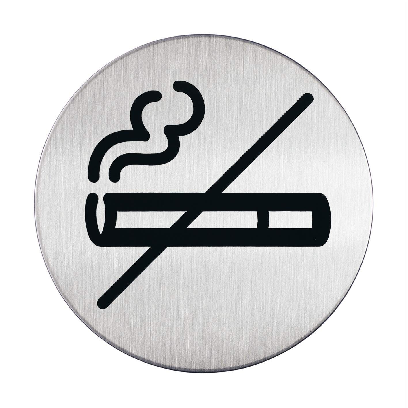 Message Sign Durable Pictogram 83Mm Round Stainless Steel No Smoking 4911-23