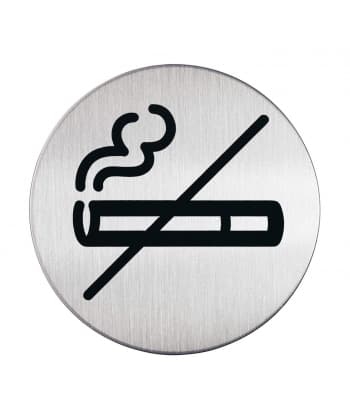 Message Sign Durable Pictogram 83Mm Round Stainless Steel No Smoking 4911-23
