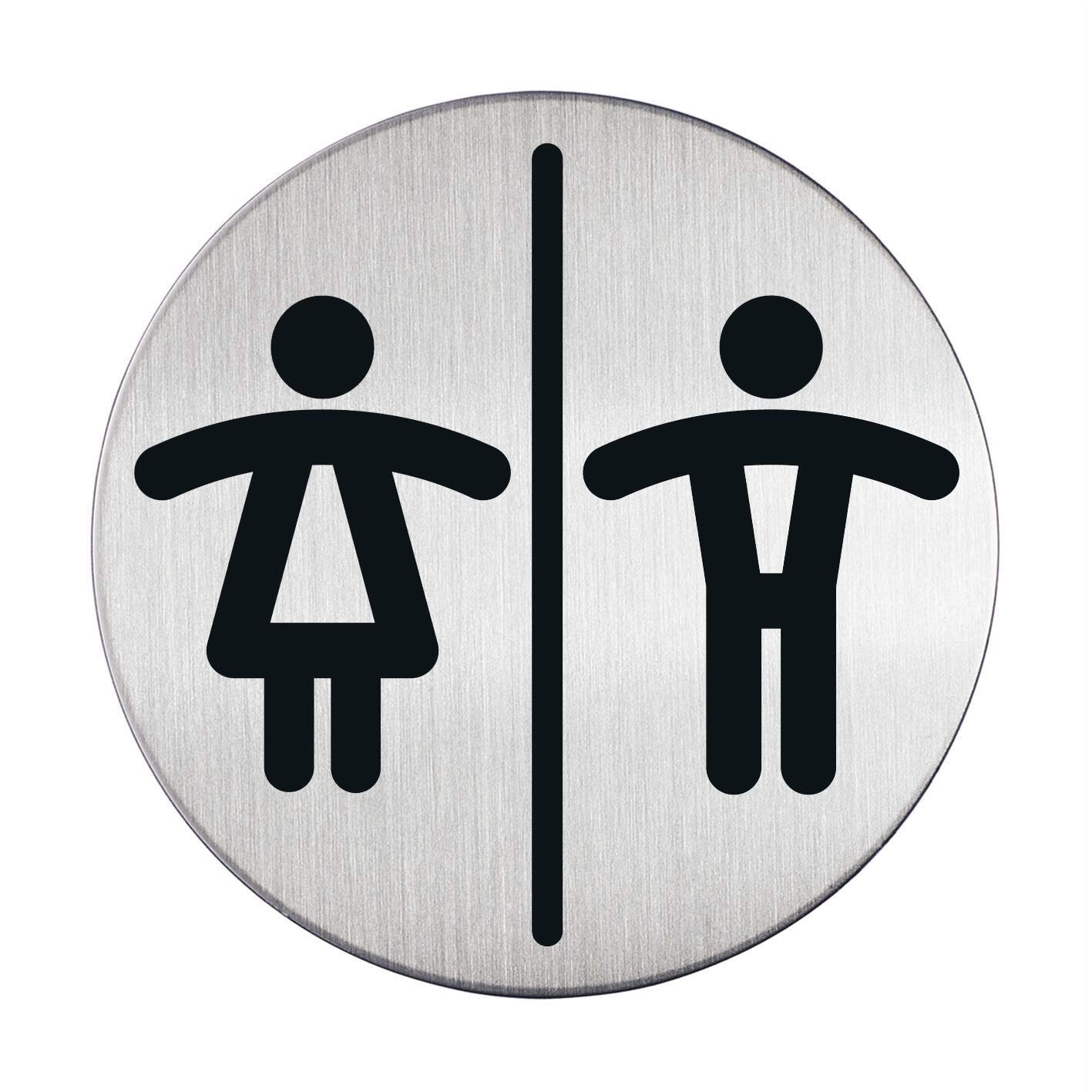Message Sign Durable Pictogram 83Mm Round Stainless Steel Wc W/M 4920-23