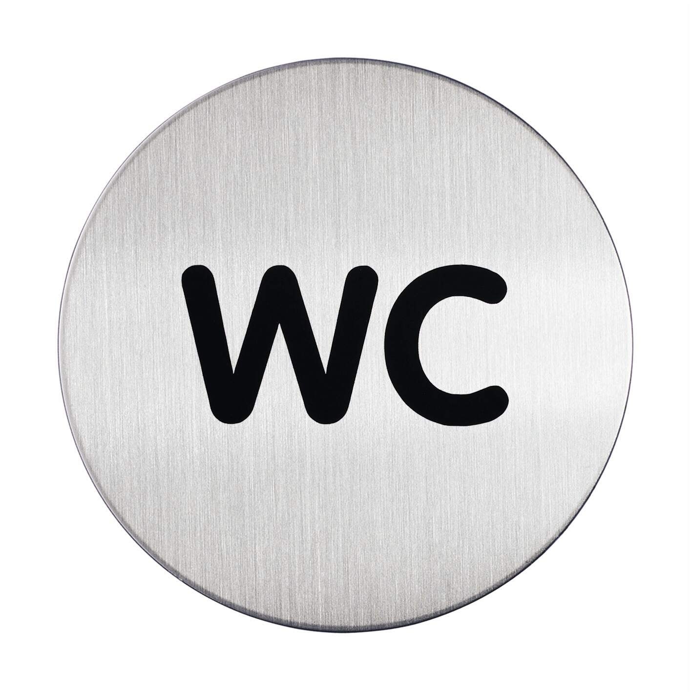 Message Sign Durable Pictogram 83Mm Round Stainless Steel Wc 4907-23