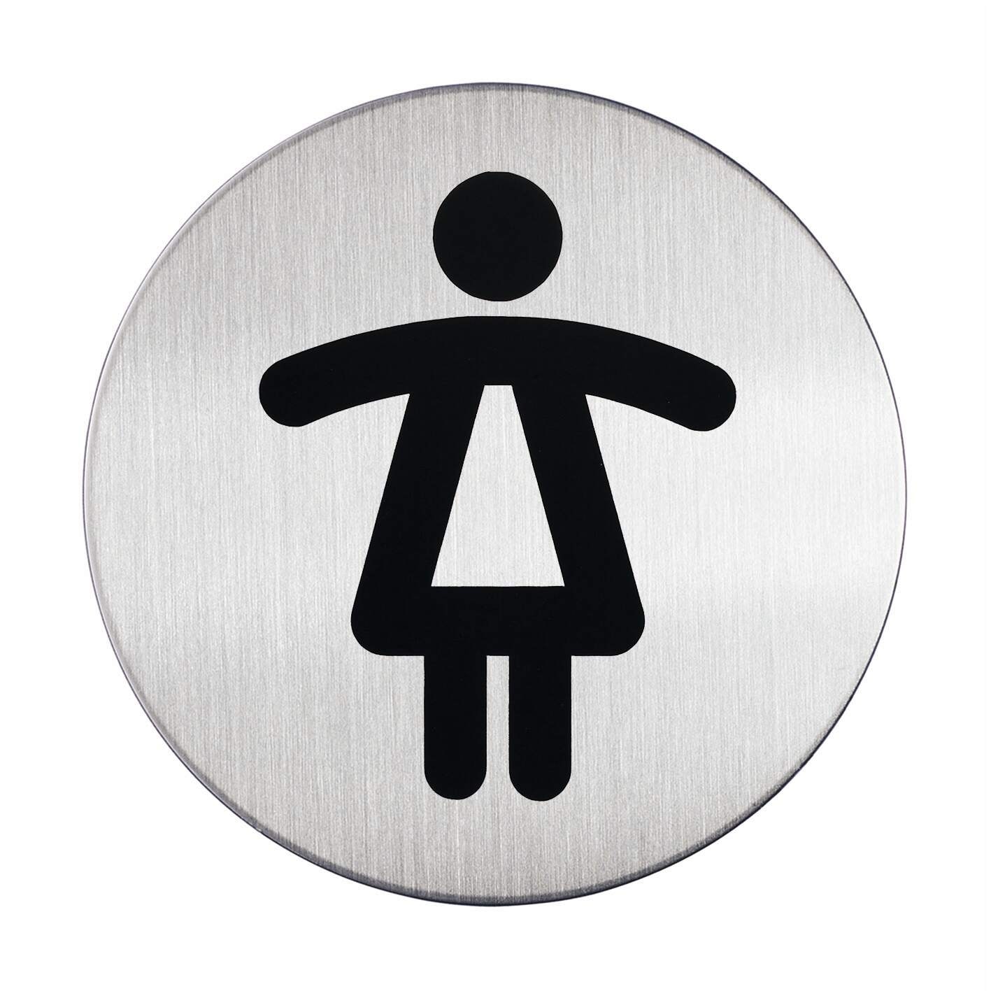 Message Sign Durable Pictogram 83Mm Round Stainless Steel Wc Women 4904-23