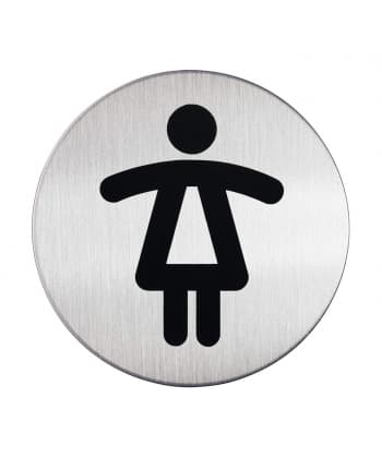 Message Sign Durable Pictogram 83Mm Round Stainless Steel Wc Women 4904-23