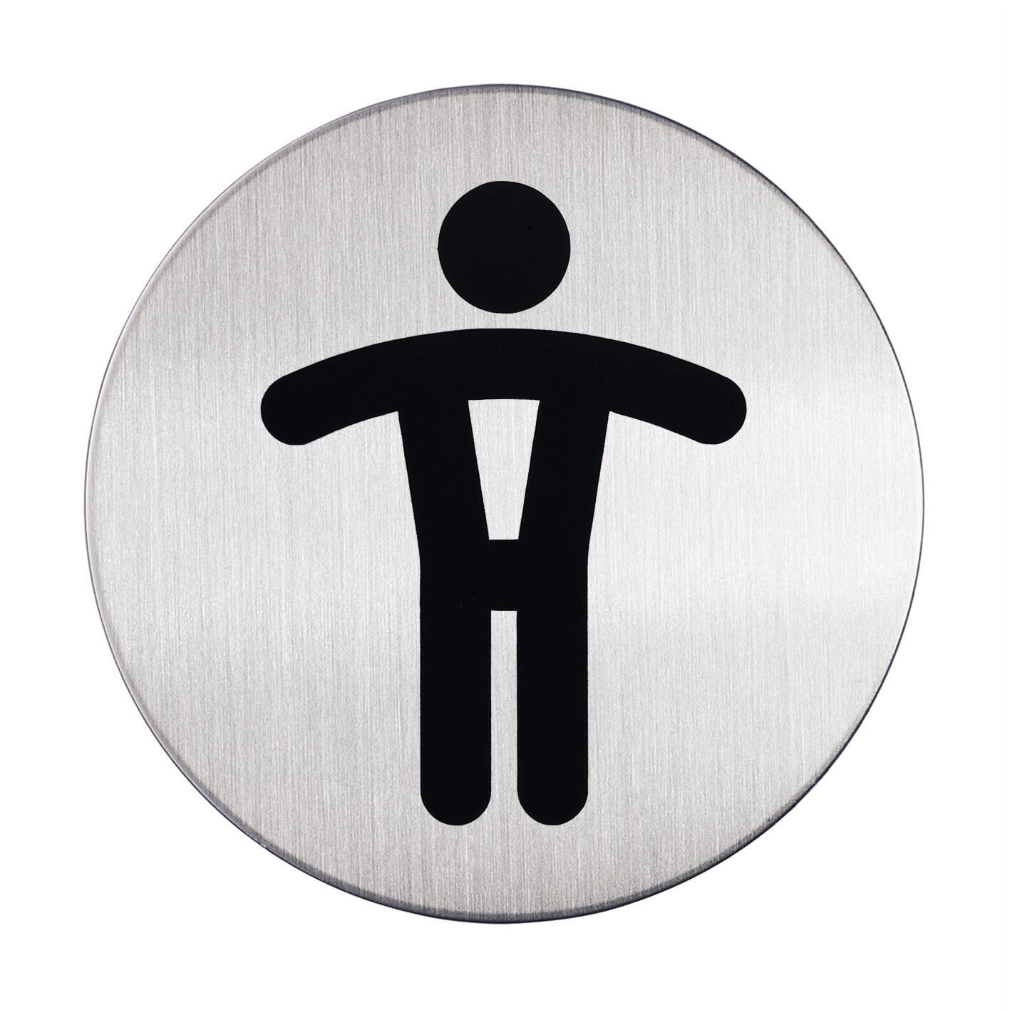 Message Sign Durable Pictogram 83Mm Round Stainless Steel Wc Men 4905-23