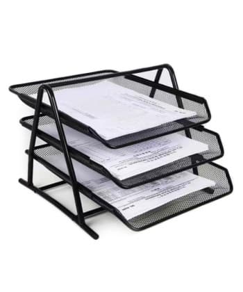 Letter Tray M&G A4 Metal 3-Tier Document Black Adm94754