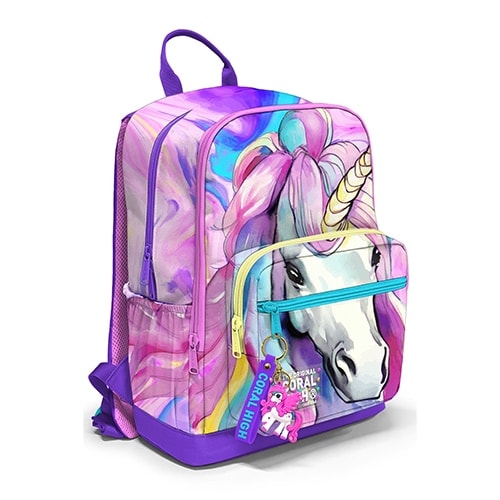 Backpack Unicorn Pastel Coral High Large