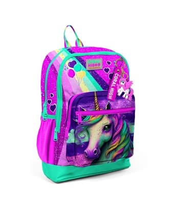 Backpack Unicorn Balloons Coral High Large