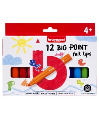 Big point felt tip set Bruynzeel | 12 colours