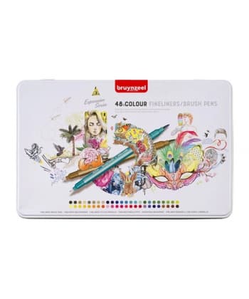 Fineliner Bruynzeel /brush pen set | 48 colours