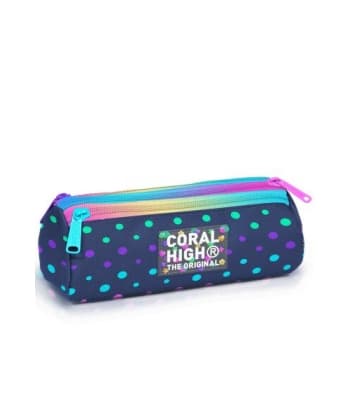 Pencil Case Coral High Kids Dots Triangular 3 Comp. Dark Blue 11172