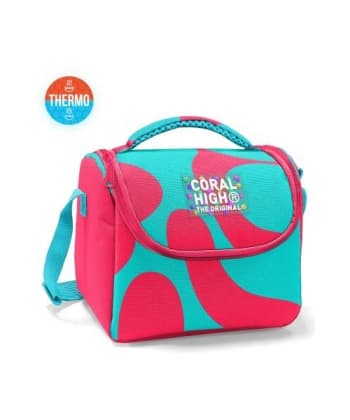 Lunch Bag Coral High Kids Patterned Thermo Dark Pink Blue 22785