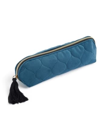 British Bloom Oval Pencil Case Mr Velvet Blue