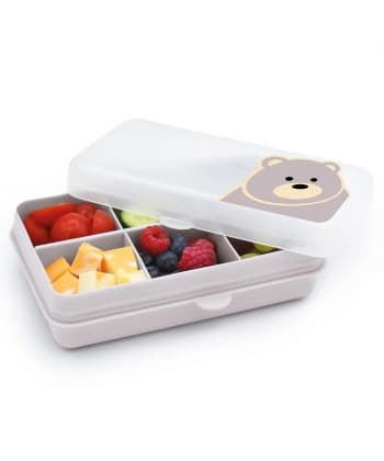 Melii Snackle Box Mini 6 Compartment BEAR BEIGE
