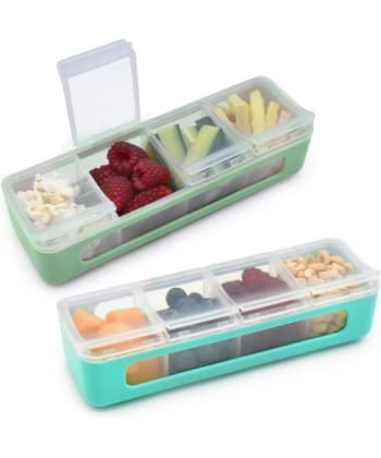 Melii Snackle Box- 4 Compartment BLUE/MINT