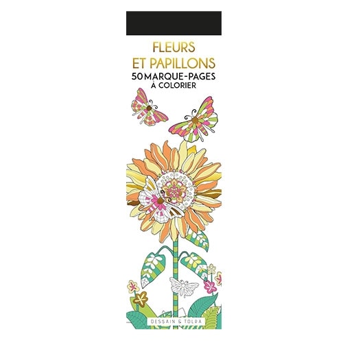 50 Marque-Pages A Colorier - Fleurs Et Papillons