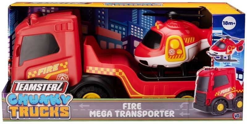 Chunky Trucks Fire Transporter With Helicopter