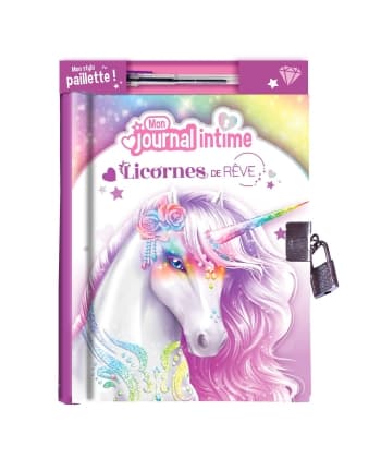 Mon Journal Intime Licornes +Stylo Paillettes +Cadenas