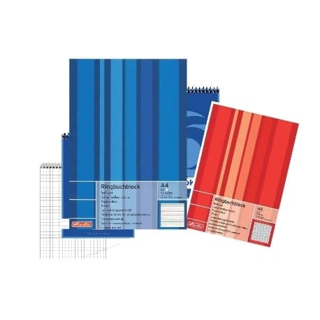 Writing Pad Herlitz A5 Squared 100Sh Punched 00311530
